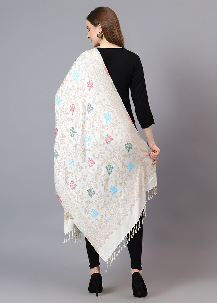 White Fine Wool Stole 2025 Newest Cheap Online