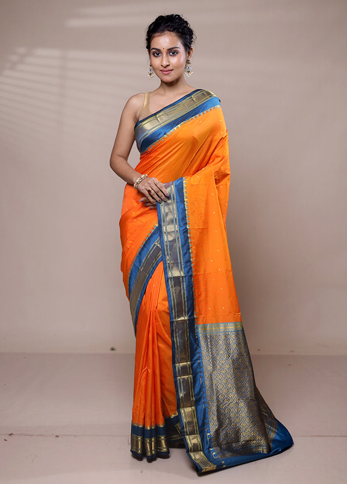 Yellow Kanjivaram Silk Saree With Blouse Piece Buy Cheap Choice