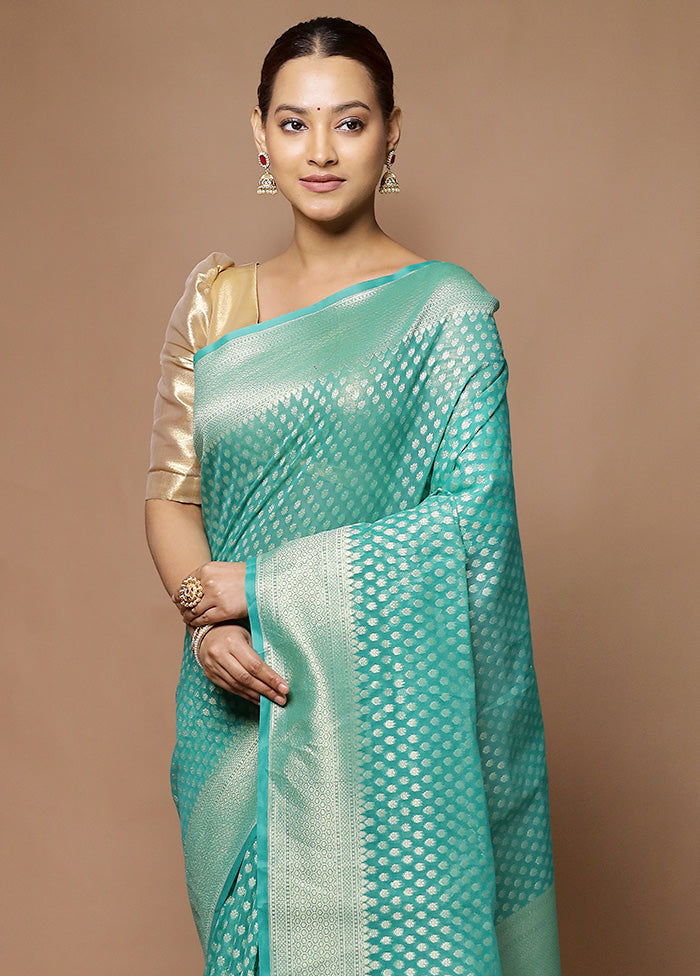 Green Kora Silk Saree With Blouse Piece Low Pice Fee Shipping Sale Online