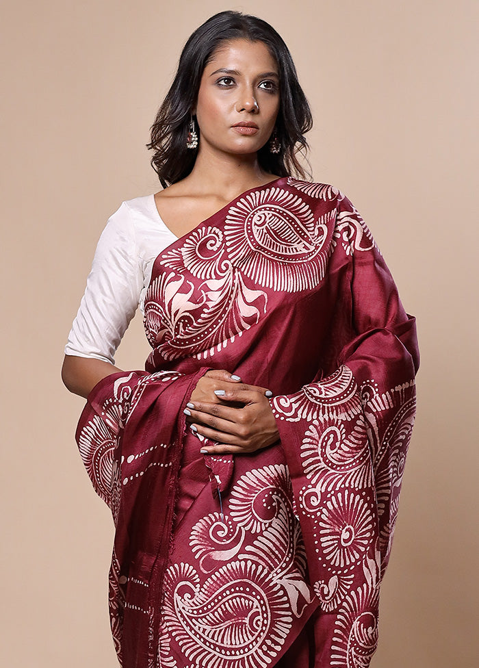 Pink Printed Pure Silk Saree Without Blouse Piece Wiki Cheap Pice