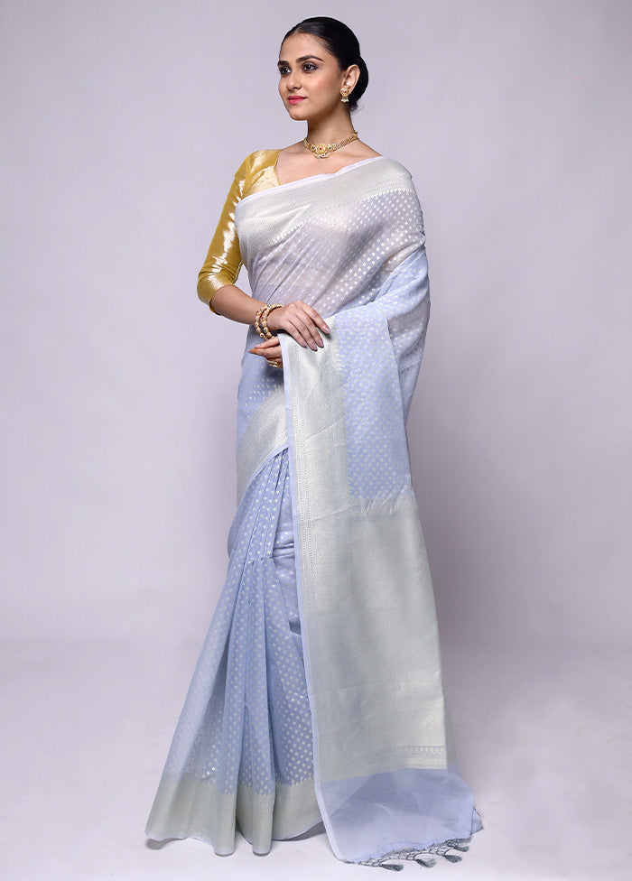 Grey Kora Silk Saree With Blouse Piece Outlet Good Selling