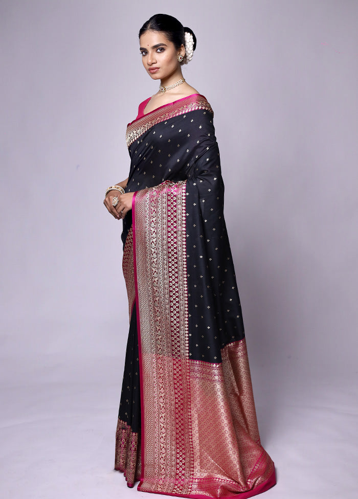 Black Dupion Silk Saree With Blouse Piece Buy Cheap Pay With Visa