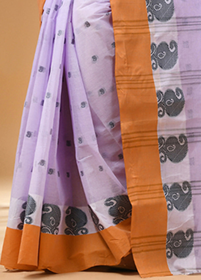 Lavender Cotton Woven Work Saree Without Blouse Piece Clearance Store Cheap Online