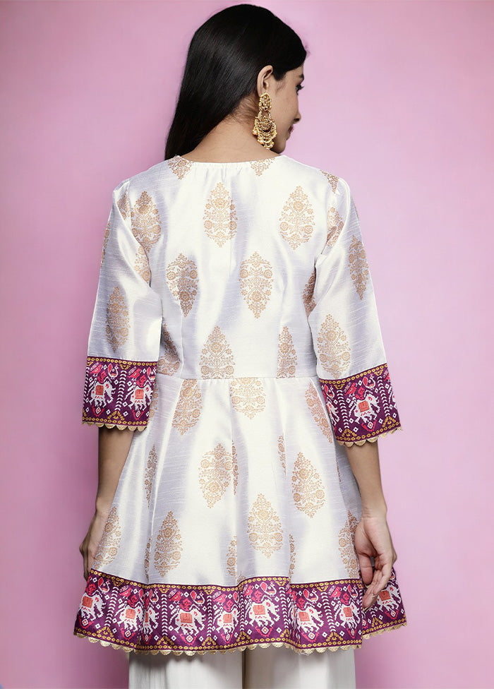 White Readymade Silk Tunic Shipping Outlet Store Online