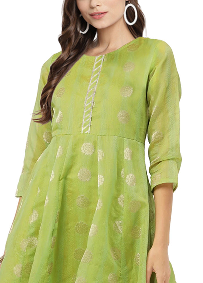 Olive Green Readymade Chanderi Kurti Sale Supply