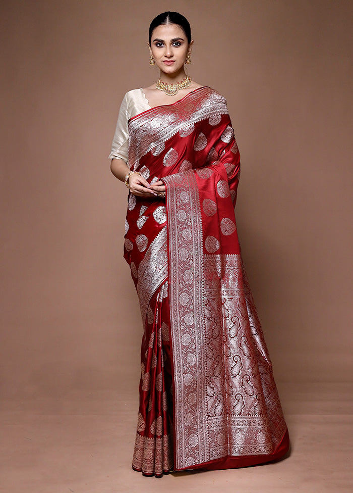 Red Banarasi Silk Saree With Blouse Piece Clearance How Much