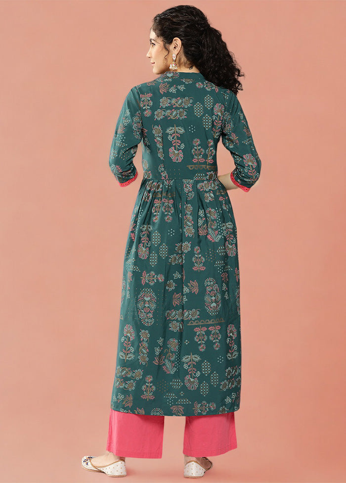 Green Readymade Silk Kurti Sale Hot Sale