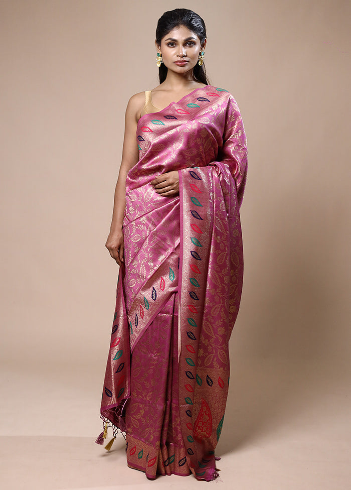 Purple Dupion Silk Saree With Blouse Piece Outlet Looking For