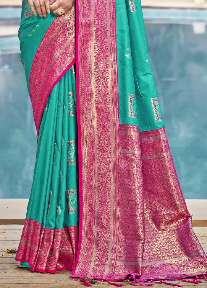 Sky Blue Dupion Silk Saree With Blouse Piece Clearance Store For Sale