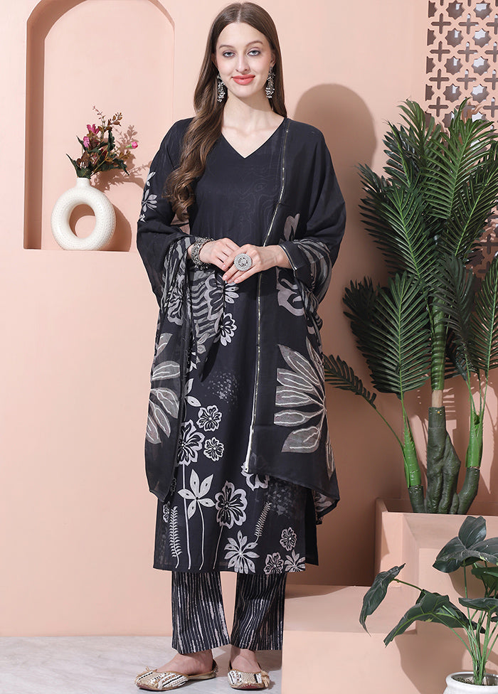 3 Pc Black Unstitched Cotton Suit Set 2025 New Sale Online