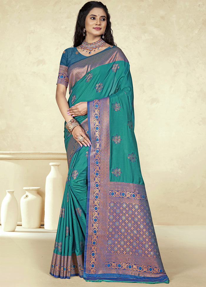 Sky Blue Dupion Silk Saree With Blouse Piece Cheap For Nice