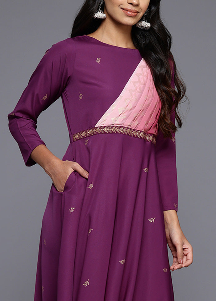 Purple Readymade Polyester Indian Dress Outlet Largest Supplier