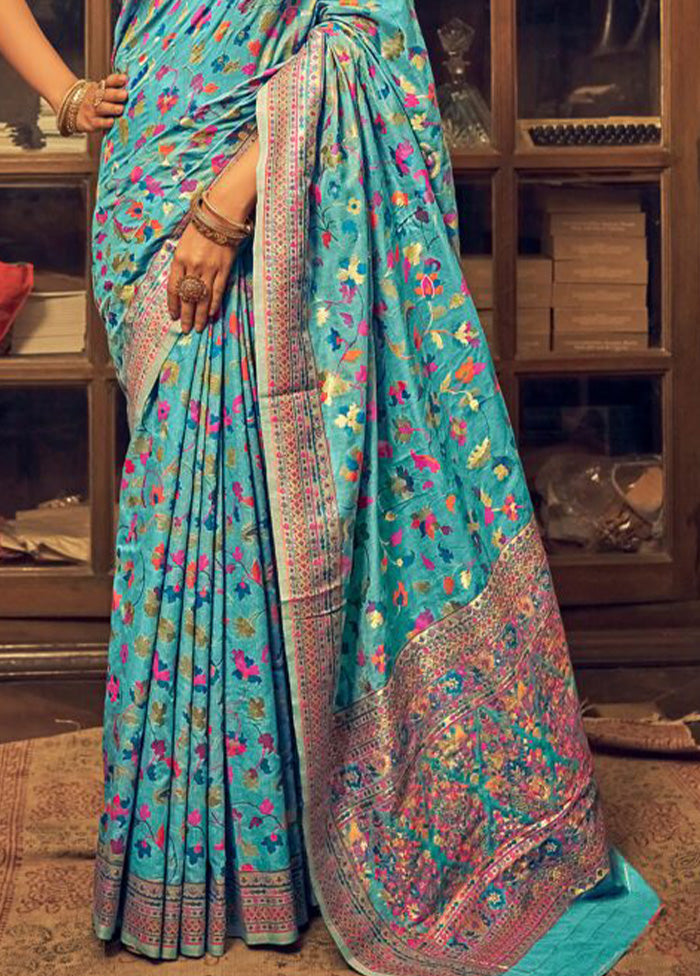 Firoza Banarasi Silk Saree With Blouse Piece Best Place Sale Online