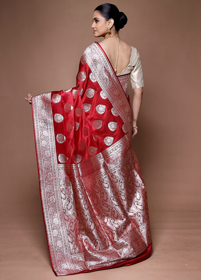 Red Banarasi Silk Saree With Blouse Piece Clearance How Much