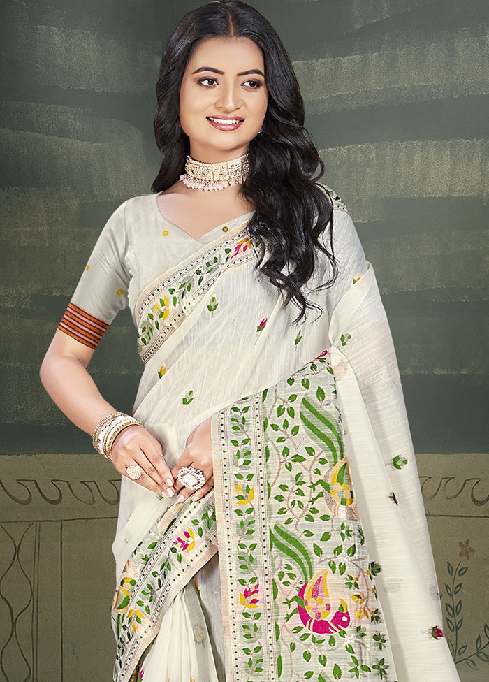 Multicolor Cotton Saree With Blouse Piece Cheap Browse