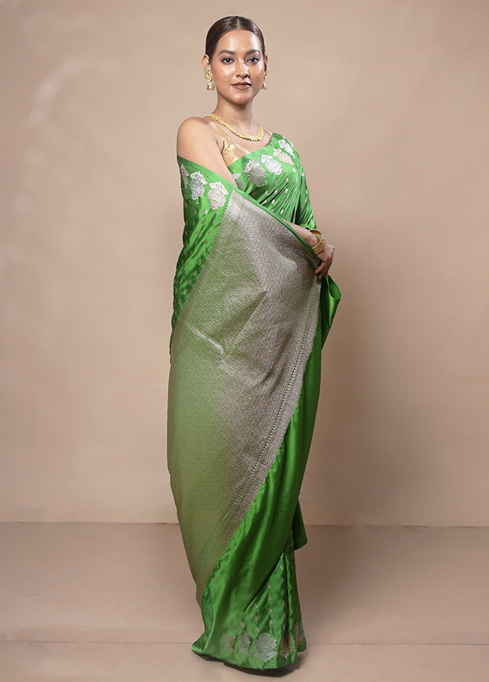 Green Katan Silk Saree With Blouse Piece Ebay Online