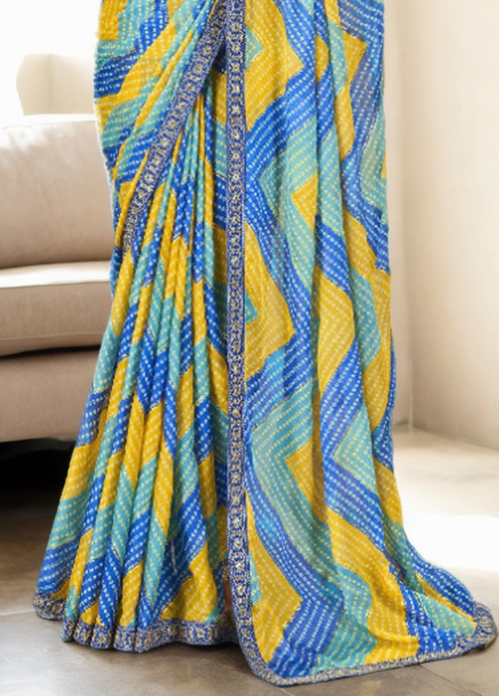 Blue Spun Silk Saree With Blouse Piece Best Place