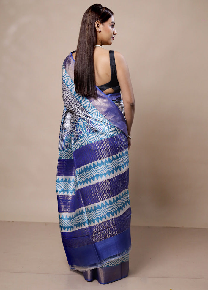 Grey Tussar Silk Saree With Blouse Piece Sale Low Pice Fee Shipping