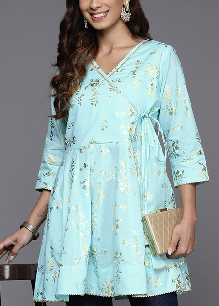 Blue Readymade Cotton Tunic Sale Hot Sale