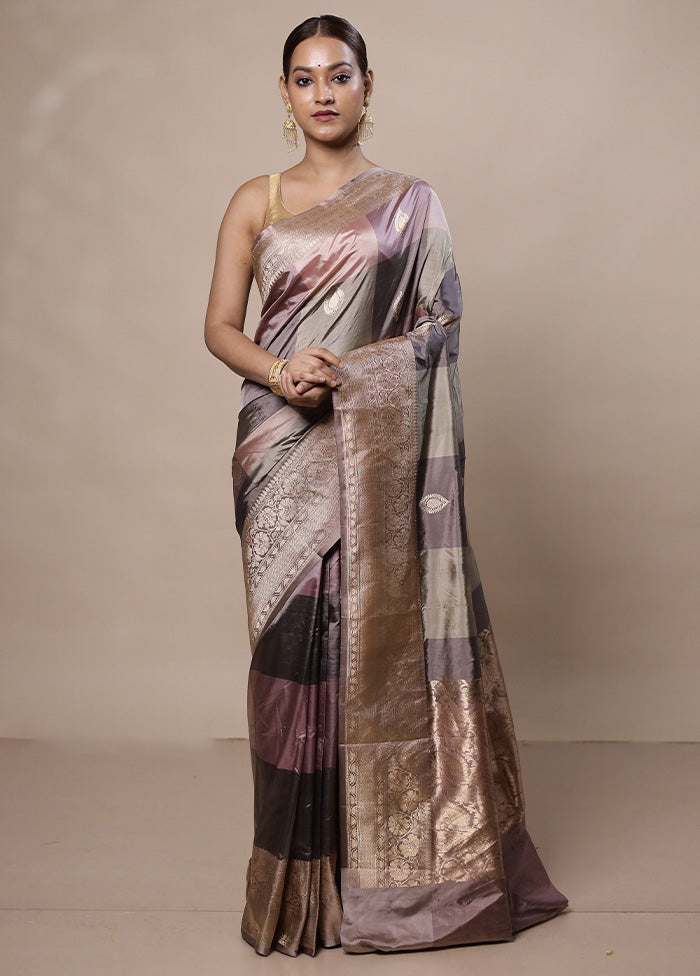 Grey Handloom Katan Pure Silk Saree With Blouse Piece Buy Cheap With Credit Card