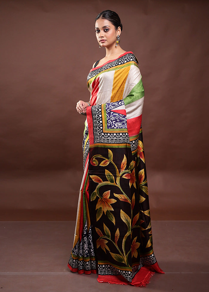 Multicolor Printed Pure Silk Saree Without Blouse Piece Buy Cheap Footlocker