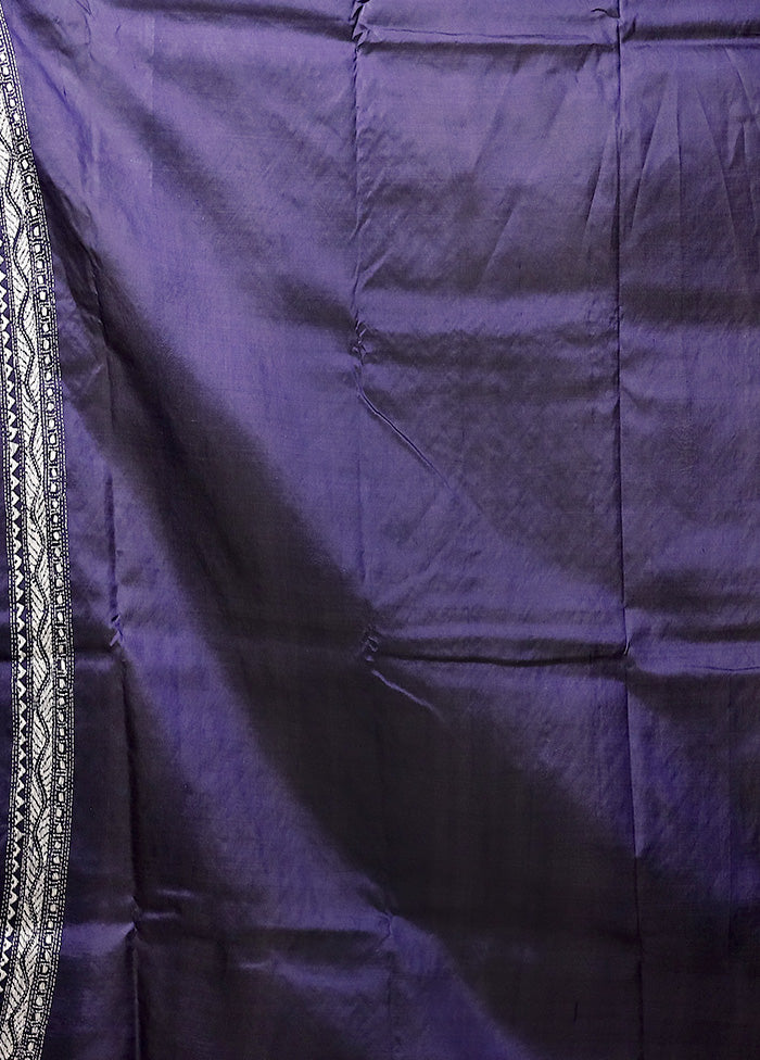 Violet Handloom Kantha Stitch Pure Silk Saree With Blouse Piece Outlet Where Can You Find