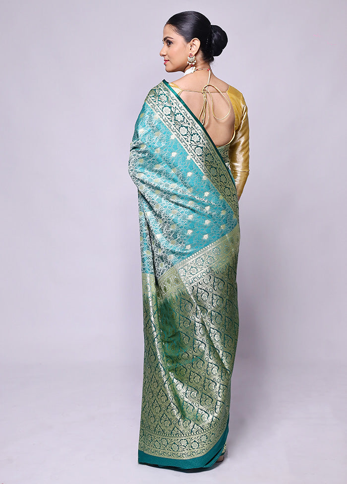 Blue Tanchoi Silk Saree With Blouse Piece With Mastercard Cheap Pice