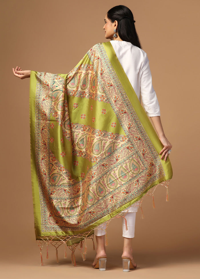 Green Art Silk Dupatta Cheap Sale Pay With Paypal