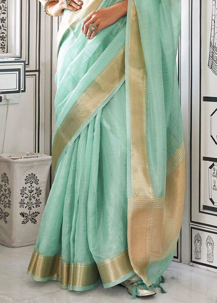 Sky Blue Chiffon Silk Saree With Blouse Piece 2025 Sale Online