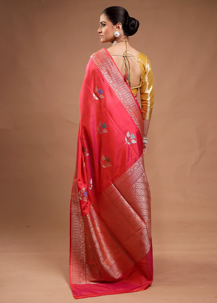 Pink Handloom Katan Pure Silk Saree With Blouse Piece Free Shipping Get To Buy