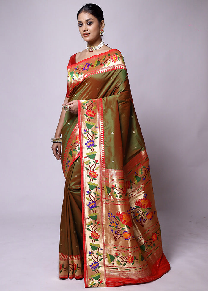 Green Katan Silk Saree With Blouse Piece Free Shipping Purchase