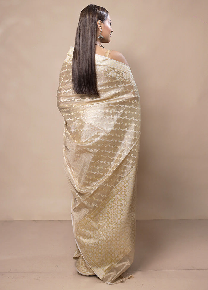 Cream Tissue Silk Saree With Blouse Piece Clearance Explore