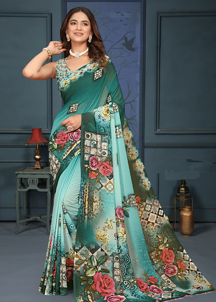 Multicolor Dupion Silk Saree With Blouse Piece Cheap Sale Get Authentic