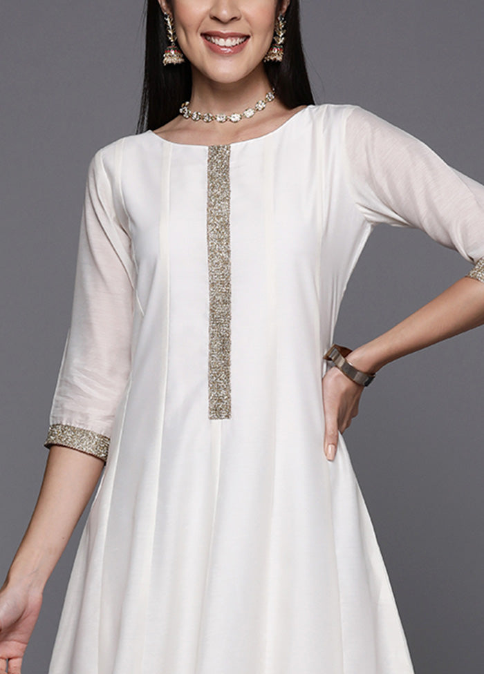 Off White Readymade Polyester Indian Dress Official Site For Sale