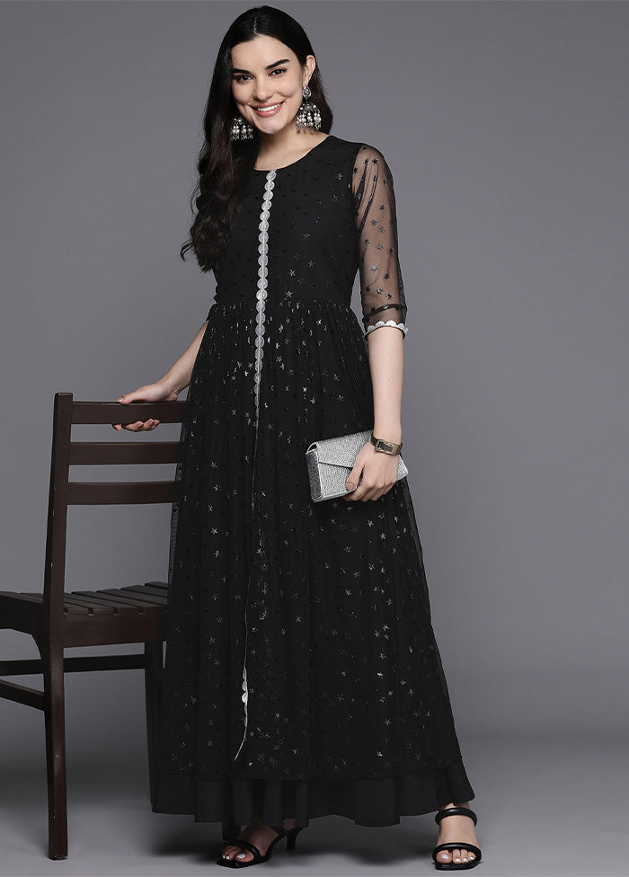 Black Readymade Net Indian Dress Cheap Sale Low Cost