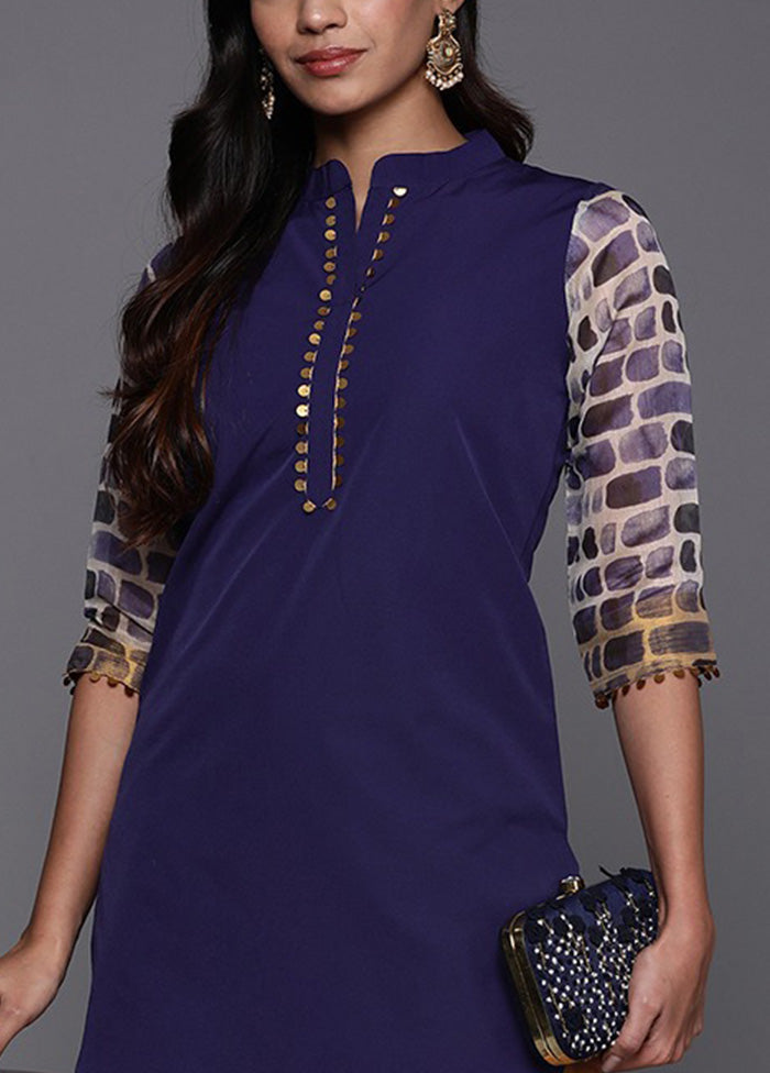 Blue Readymade Cotton Tunic Discount Best Store To Get