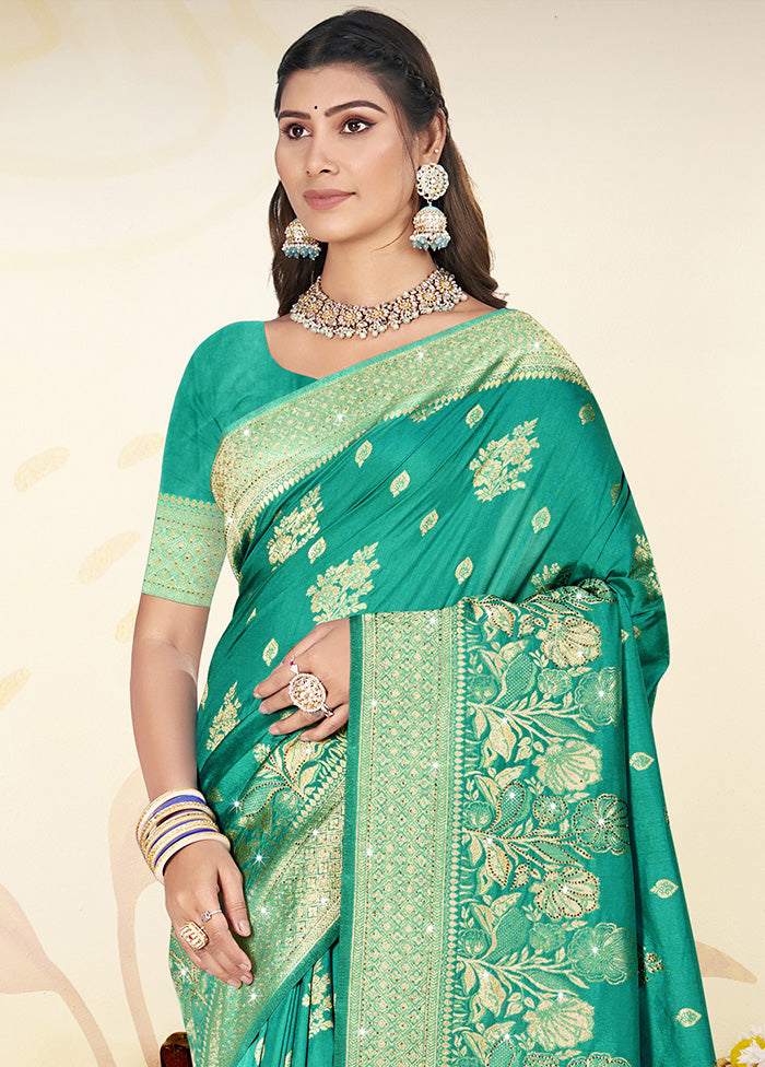 Green Spun Silk Saree With Blouse Piece Buy Cheap Cost