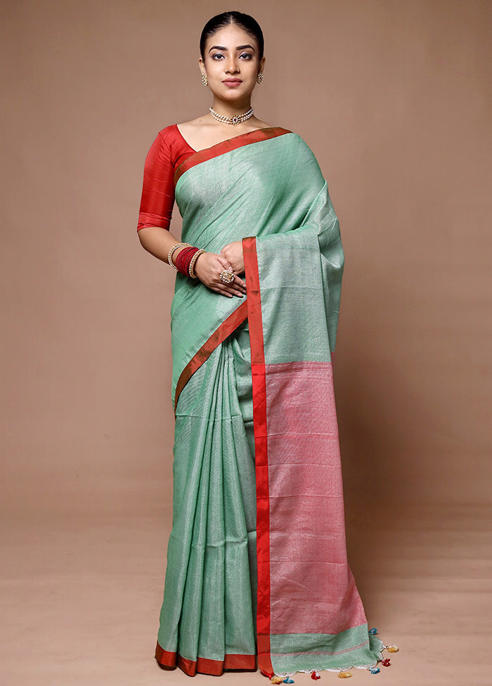 Green Matka Silk Saree With Blouse Piece Genuine Sale Online