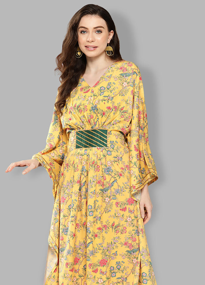 Yellow Readymade Silk Kurti With Paypal