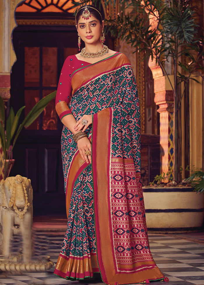 Multicolor Spun Silk Saree With Blouse Piece Clearance Amazing Pice