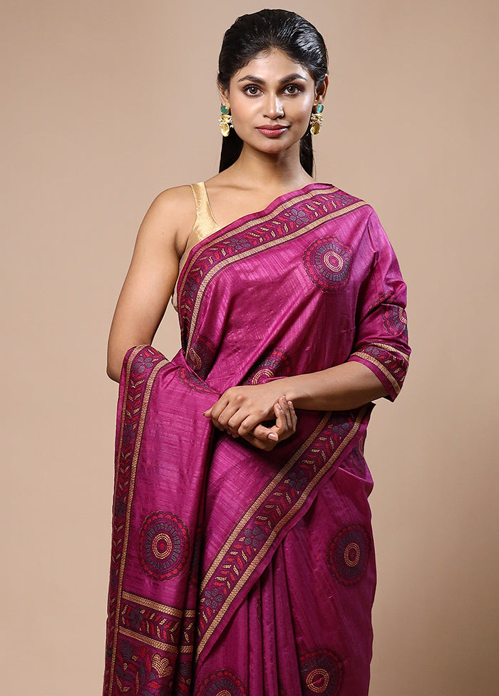 Purple Dupion Silk Saree With Blouse Piece Discount Amazon