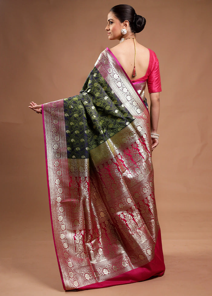 Green Tanchoi Silk Saree With Blouse Piece 2025 New Sale Online