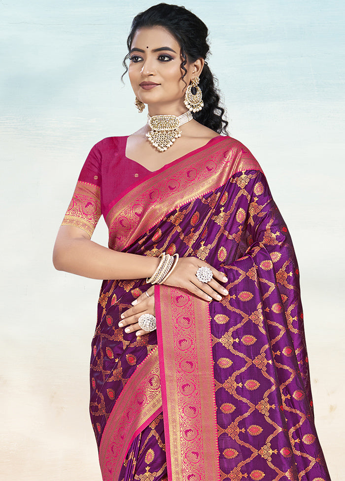 Wine Dupion Silk Saree With Blouse Piece Outlet