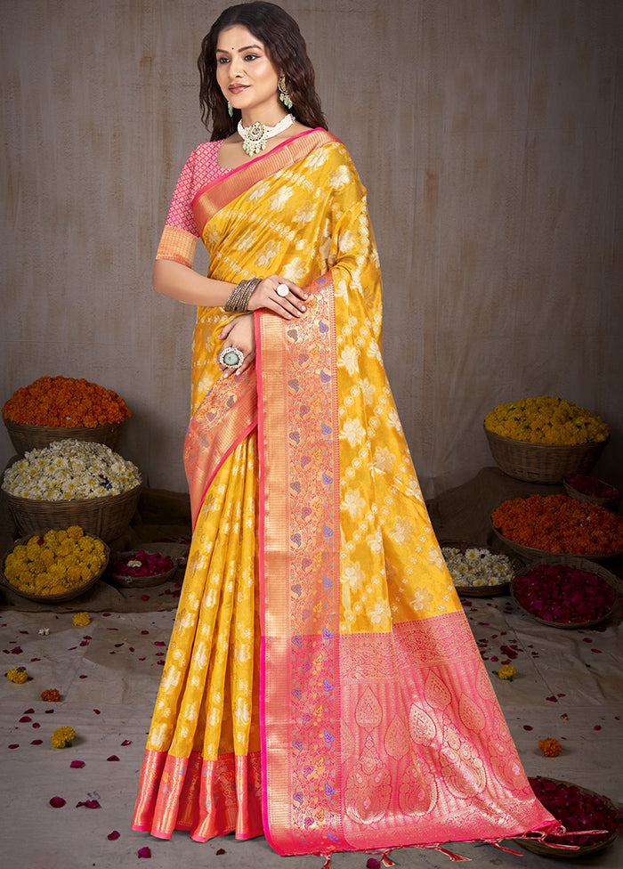 Multicolor Dupion Silk Saree With Blouse Piece Visit New