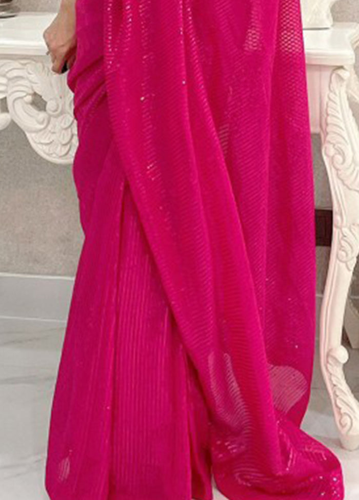 Rani Georgette Saree With Blouse Piece Sale Official