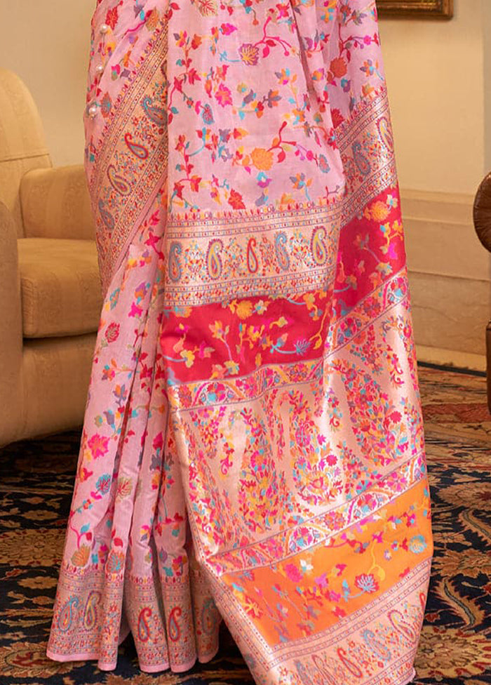 Multicolor Banarasi Silk Saree With Blouse Piece Cheap Sale Low Pice Fee Shipping