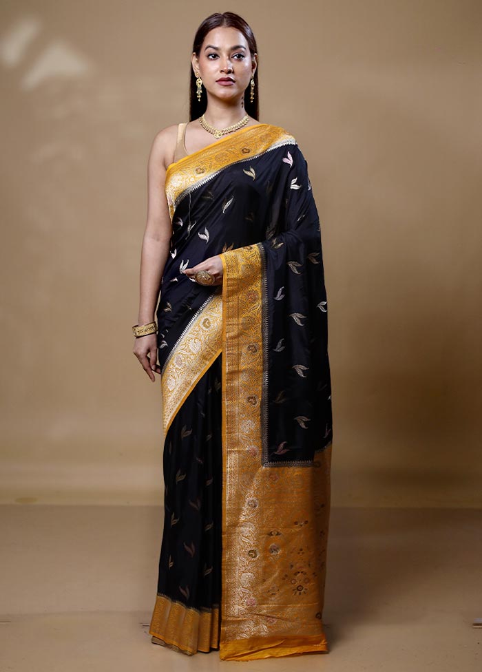 Black Dupion Silk Saree With Blouse Piece Wholesale Pice Cheap Online