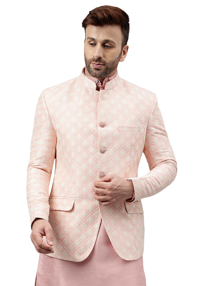 Pink Viscose Jacquard Blazer Websites Cheap Pice