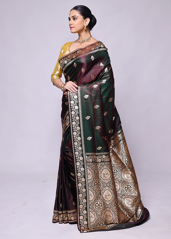 Green Banarasi Silk Saree With Blouse Piece High Quality