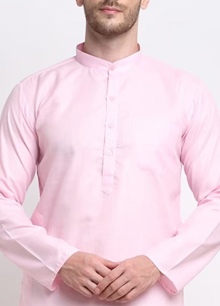 Light Pink Cotton Kurta And Pajama Set Discount Fashionable